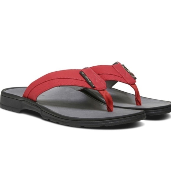 Vionic Men\'s Wyatt Red Black Thong Sandals Size 7 NEW main image 3